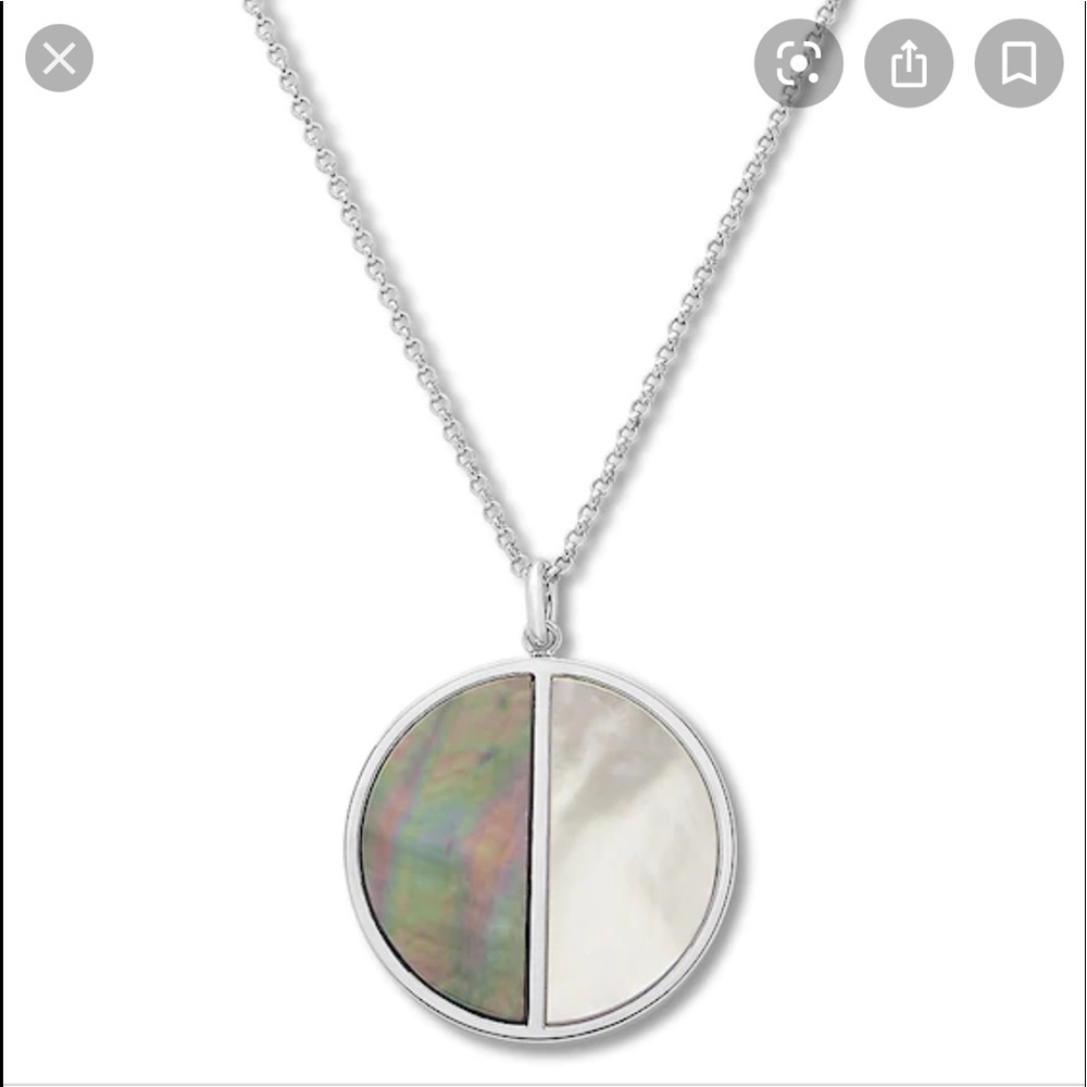 Sterling silver mother of pearl necklace - Picture 4 of 4